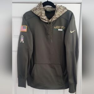 Nike NFL Salute to Service Collection Mens New York Jets Hoodie Camo Green M